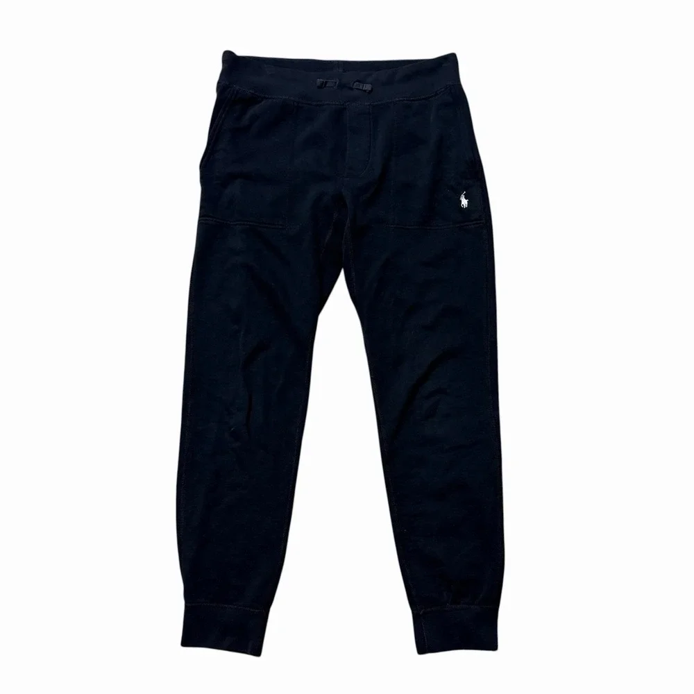 Polo Ralph‎ Lauren Sweatpants Mens Medium Black Fleece Drawstring Pony Joggers